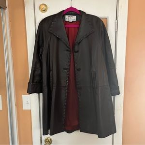 Vintage Dero by Rocco D’amelio Brown Leather Trench Coat Jacket